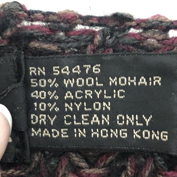 Vtg PGE Womens Cardigan Sz M Wool Mohair Chunky Sweater Open Top Button Bottom - Picture 12 of 12